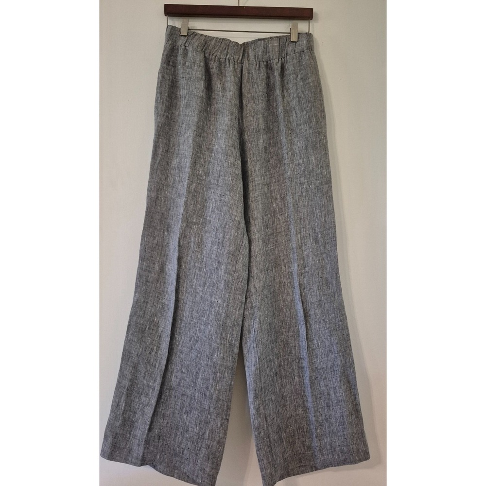 100% Linen Wide Leg Pull-on Pants Women's M High Waisted Made in the USA Luxury